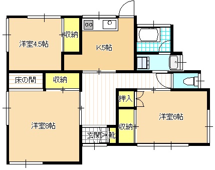 日当たり良好、静かな住宅街に位置する、平屋戸建住宅の画像2